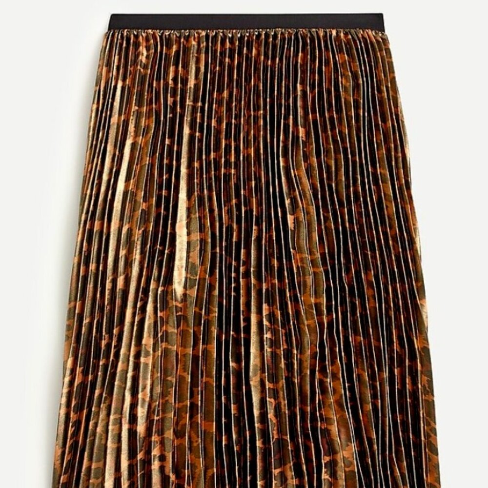 Pleated midi skirt metallic leopard Size 8